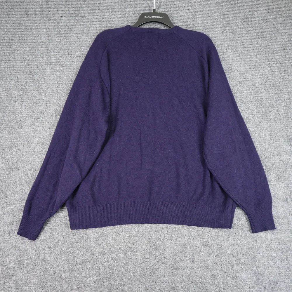 Vintage 90s DuPont V-Neck Sweater Mens 3XL Purple Knit Pine State Corporate Work